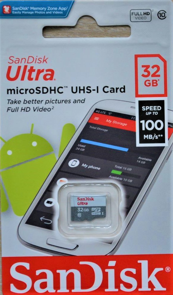 Карта памяти sandisk ultra 32 гб sdsqunr 032g gn3mn