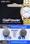 Батарейка GoPower AG13/LR44 /LR1154 /A76 /357-10BL Alkaline, 1.5B